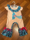 Mermaid Themed Baby Ruffled Romper