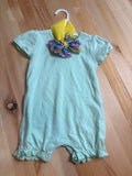 Mint Green Baby Romper with Colorful Bow