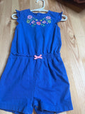 Embroidered Blue Summer Romper