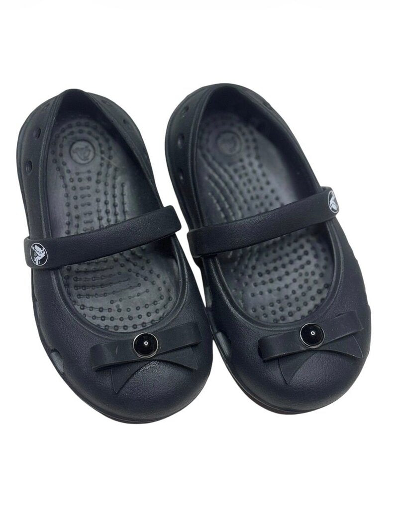 Black Girls' Slip-On Flats with Bow