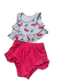 Flamingo Print Two-Piece Swimsuit