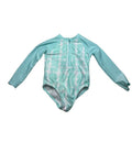 Light Blue Tie Dye Long Sleeve Swimsuit