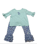 Girls' Ruffled Sleeve Top and Leggings Set