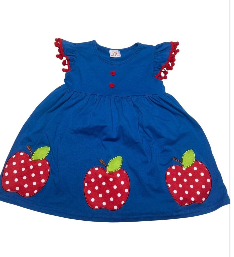 Blue Apple Print Dress