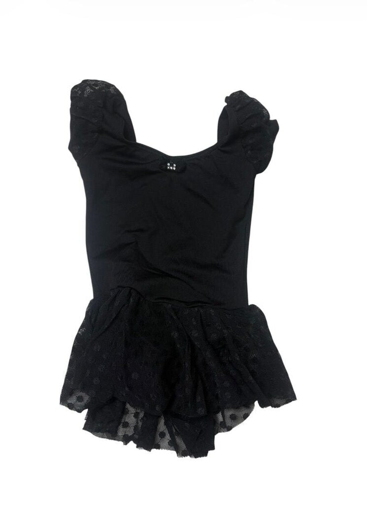 Black Tutu Dress with Ruffled Sleeves