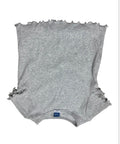 Gray Ruffle Short Sleeve Top