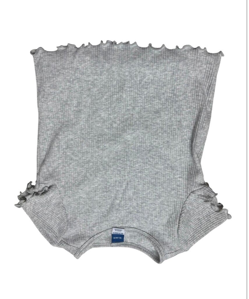 Gray Ruffle Short Sleeve Top