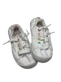 Kids' White Sneakers with Colorful Laces