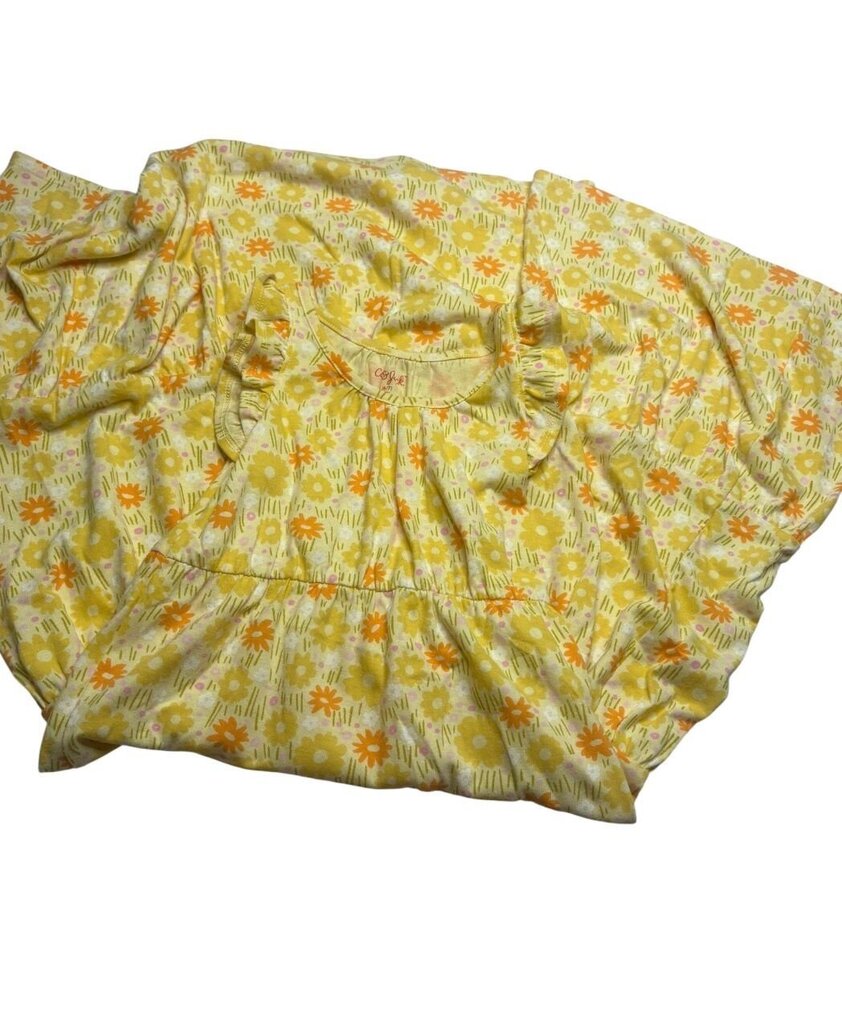 6/7 Yellow Floral Print Dress