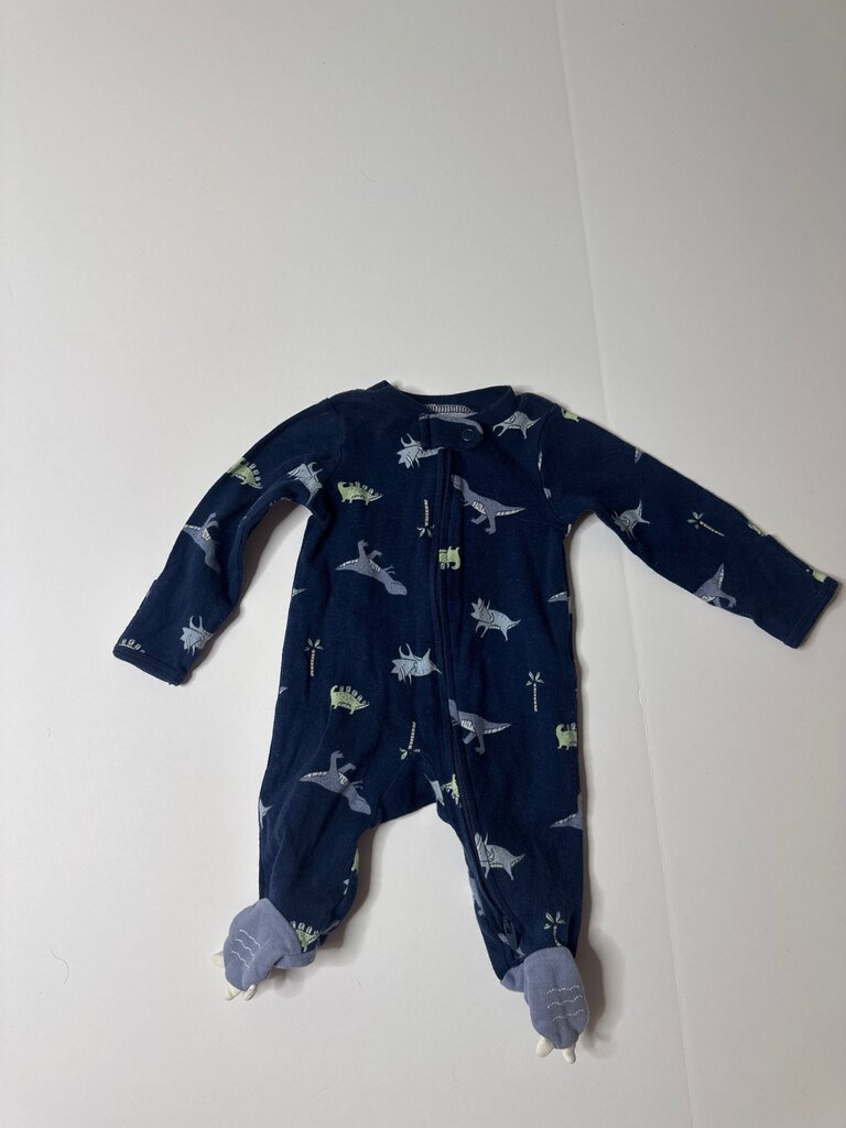 Navy Dinosaur Print Baby Onesie