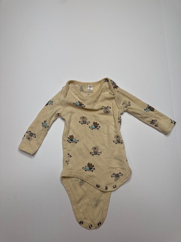 Okkie Dokkie Baby Bodysuit with Animal Print