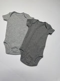 0-3 month Baby Gray Short Sleeve Bodysuits