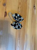 Black and Silver Bow Hair Clip