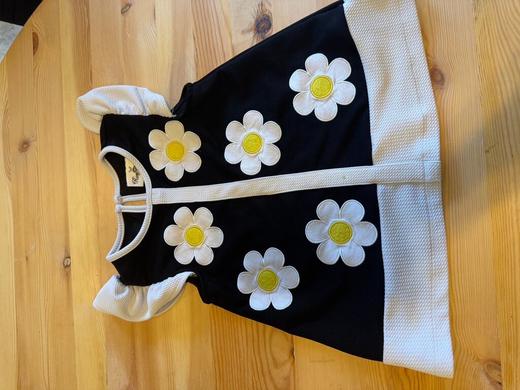 4T Black Floral Baby Dress