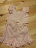 3-6 month Girls' Pink Striped Top and Shorts Set