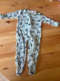 0-3 month bamboo Baby Shark Print Zip Sleeper