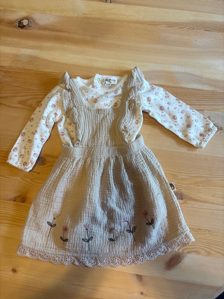 Floral Embroidered Baby Dress Set