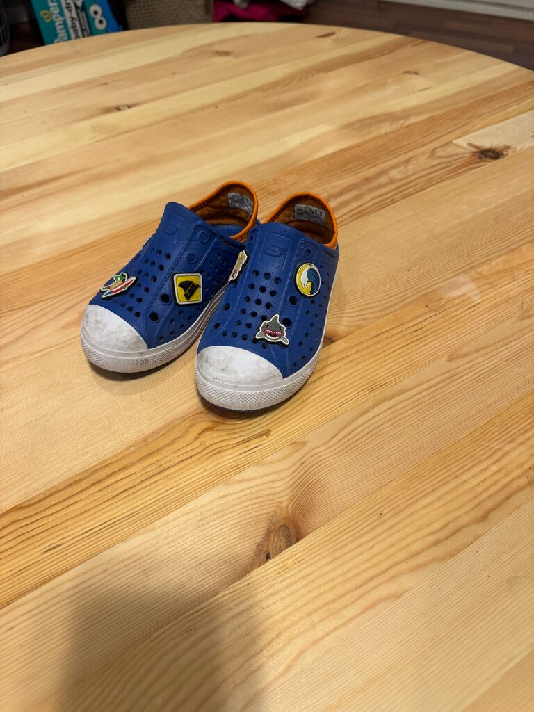 9C Skechers Blue Slip-On Shoes with Stickers