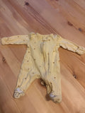 Preemie Yellow Baby Sleeper with Bee Print