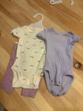 Preemie Baby Girls' Short Sleeve Bodysuits Set