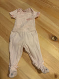 Preemie Pink Baby Pajama Set with Animal Feet