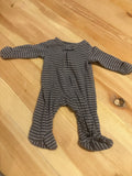 Preemie Gray Striped Baby Onesie