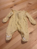 NB Yellow Baby Overall Pajamas with Bee Print