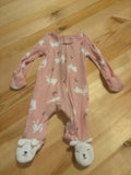 NB Pink Bunny Footed Pajama