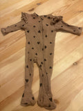 0-3 month Brown Heart Print Baby sleeper