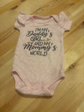 0-3 I'm My Daddy's Girl and My Mommy's World Baby Bodysuit