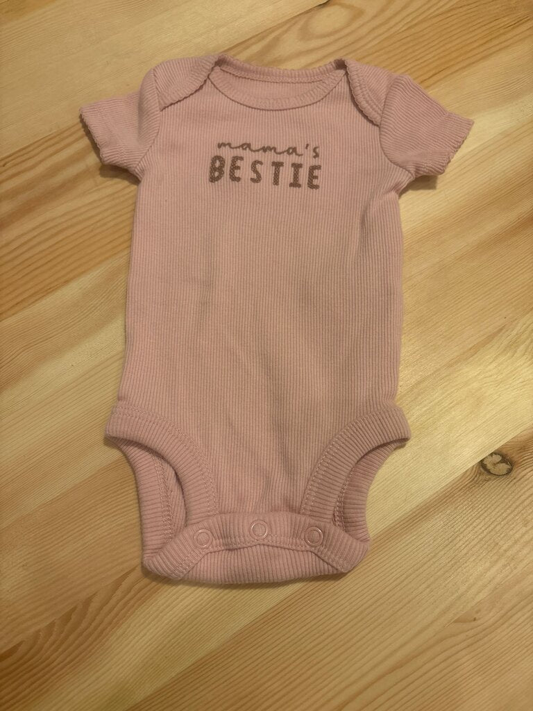 NB Mama's Bestie Pink Baby Onesie