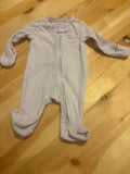 NB Lilac Baby Romper with Zipper