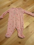 NB bamboo Pink Heart Print Baby Onesie