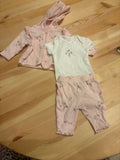 NB Girls'strawberry Hooded Jacket and Pants Set