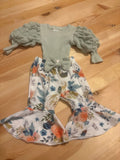 NB Girls Floral Print Two-Piece Outfit