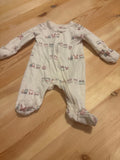 NB Baby Zip-Up Pajama with Animal Print