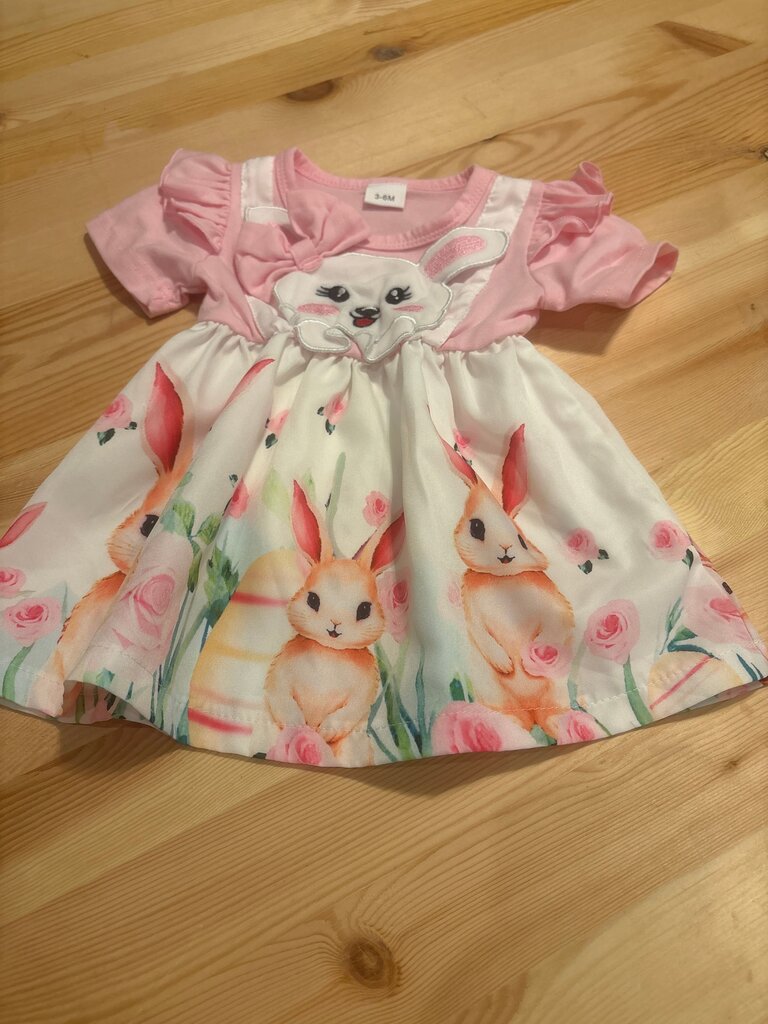 3-6 month Cute Bunny Print Dress for Baby Girls