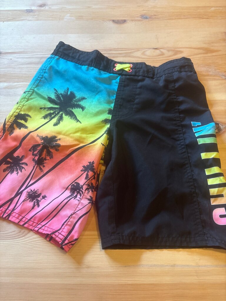 YM Colorful Palm Tree Patterned Swim Trunks