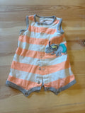 Carter's 3M Striped Romper with Hippo Design