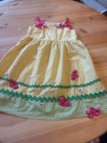 Size 5 Yellow Gingham Dress with Pink Bows