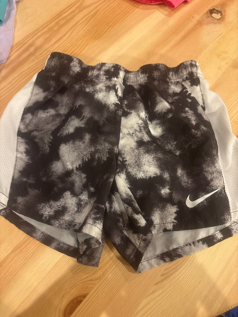 Medium Nike Black and White Tie-Dye Athletic Shorts