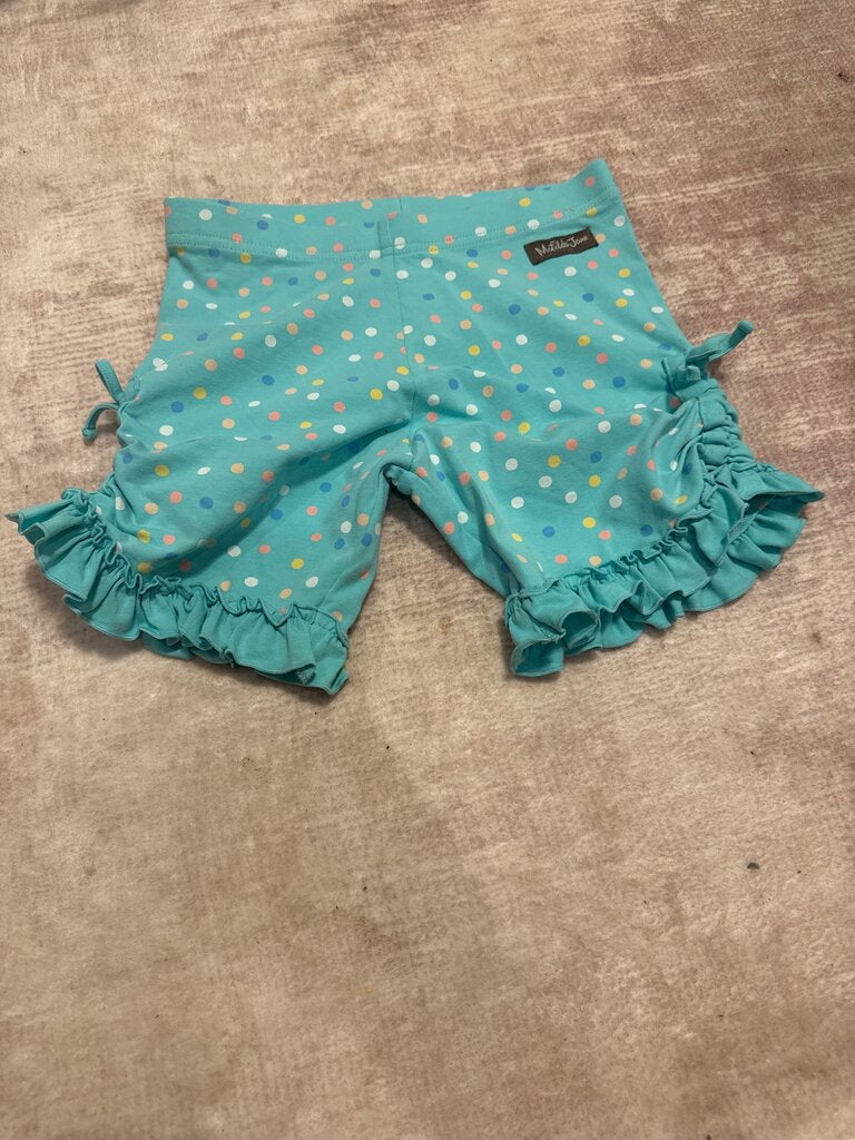 Matilda Jane Girls' Aqua Polka Dot Ruffle Shorts