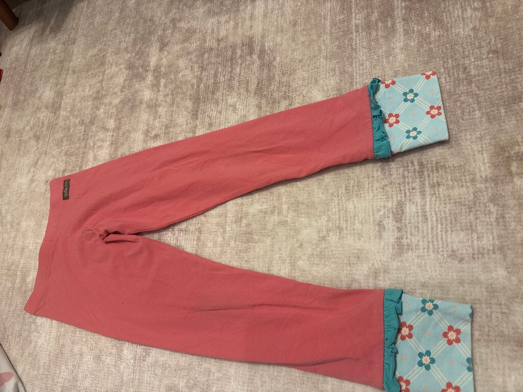 Matilda Jane Girls' Pink Leggings with Floral Cuffs