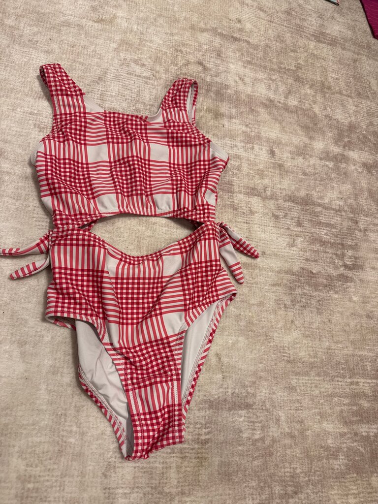 Sweet Honey Red and White Checkered Bikini Set