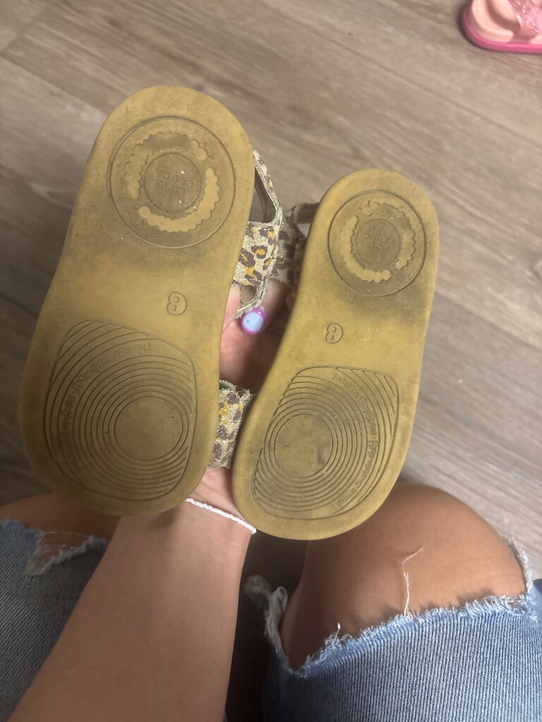 Joyful Little Soles Glitter Leopard Sandals