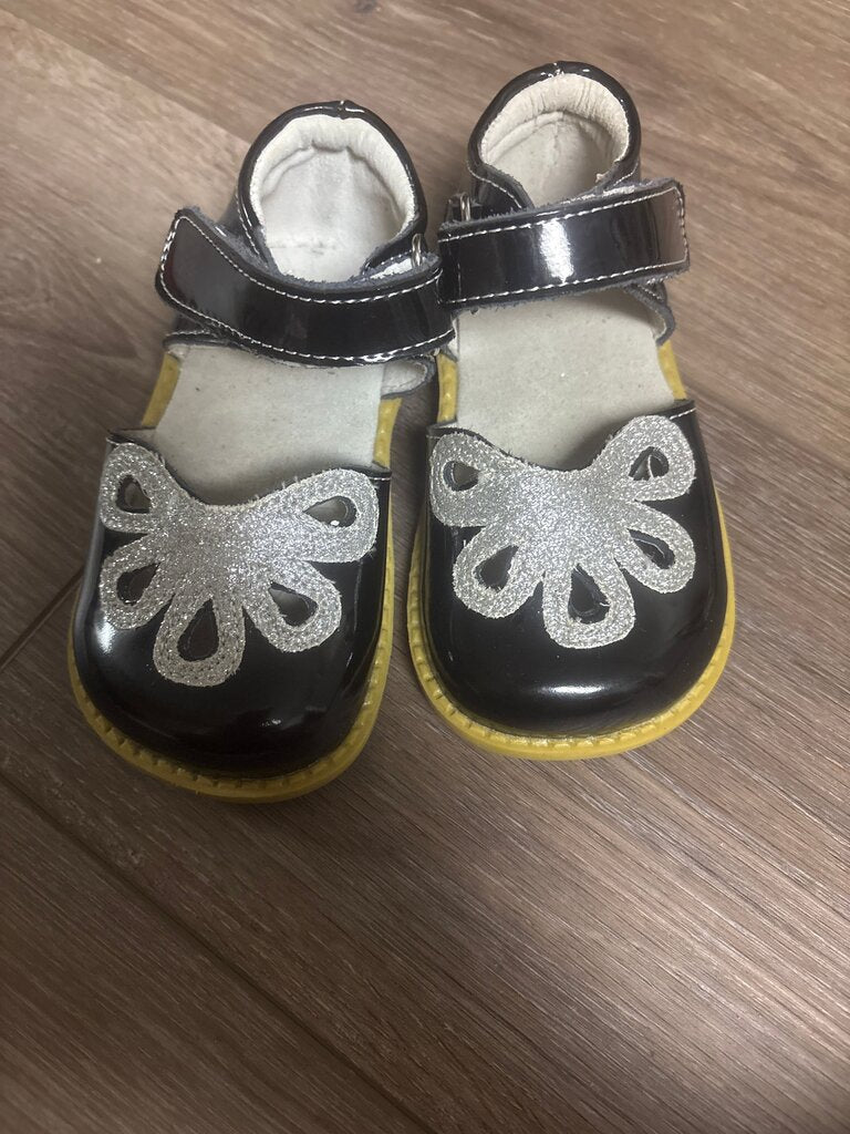 Livi and Lucy Black and Silver Decorative Children's Shoes