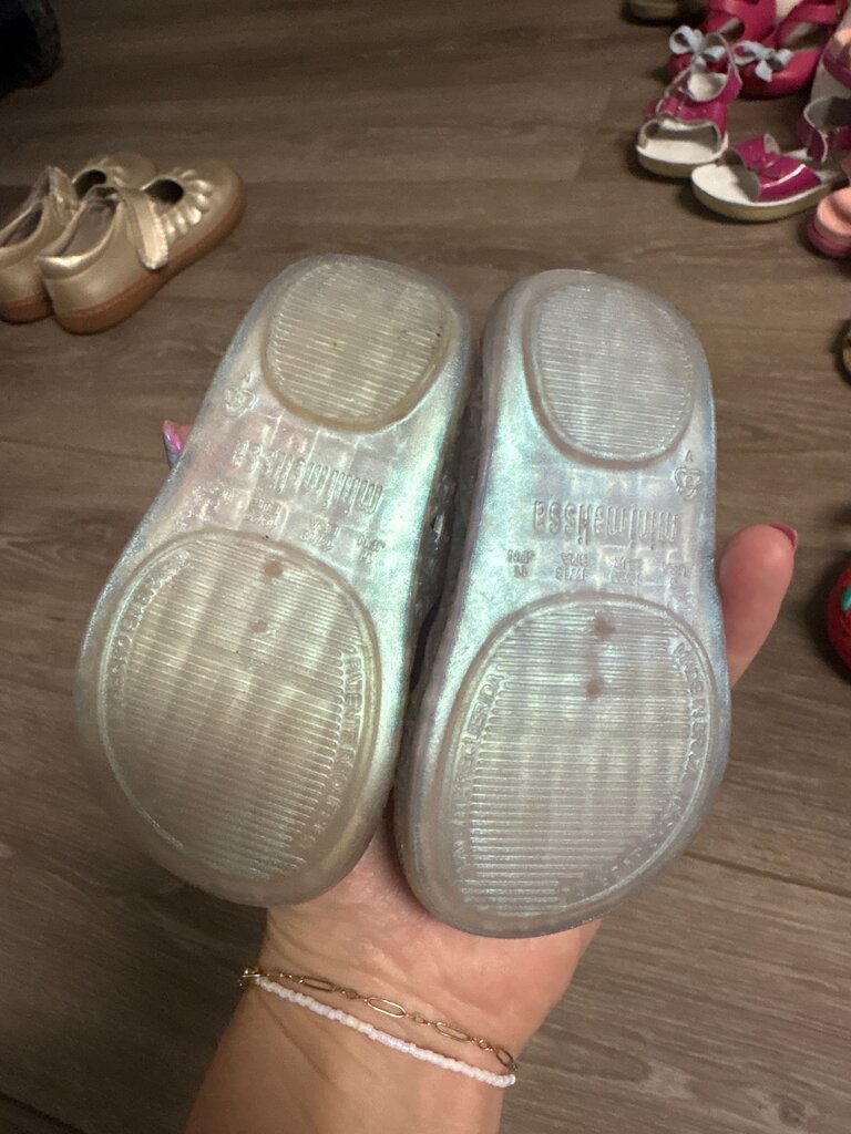Campana Girls' Silver Glitter Mary Jane Shoes