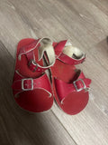 Sun San Red Leather Buckle Sandals