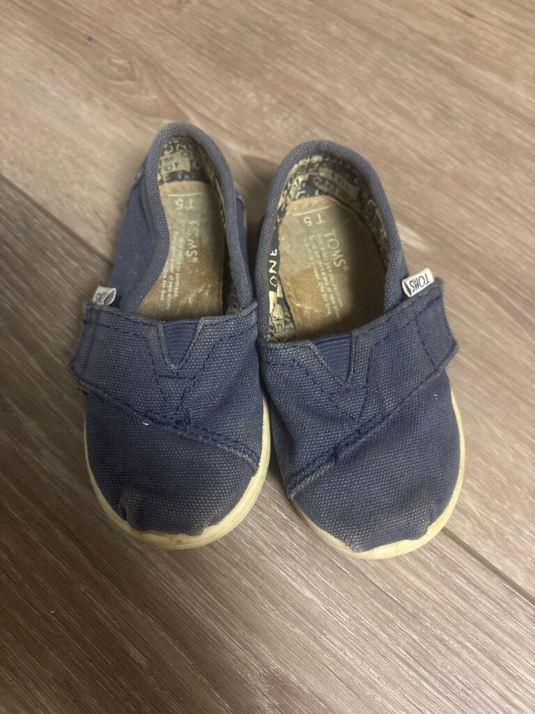 TOMS Navy Canvas Slip-On Shoes