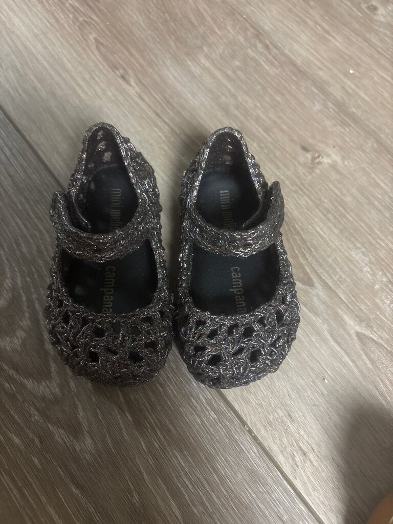 Mini Melissa Girls' Glitter Mary Jane Shoes